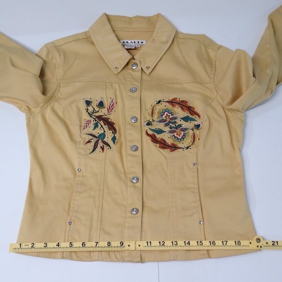 A.M.I. Customized Embroidered w/ Swarovski Rhinestones Western Style Med. Jacket - Picture 10 of 16